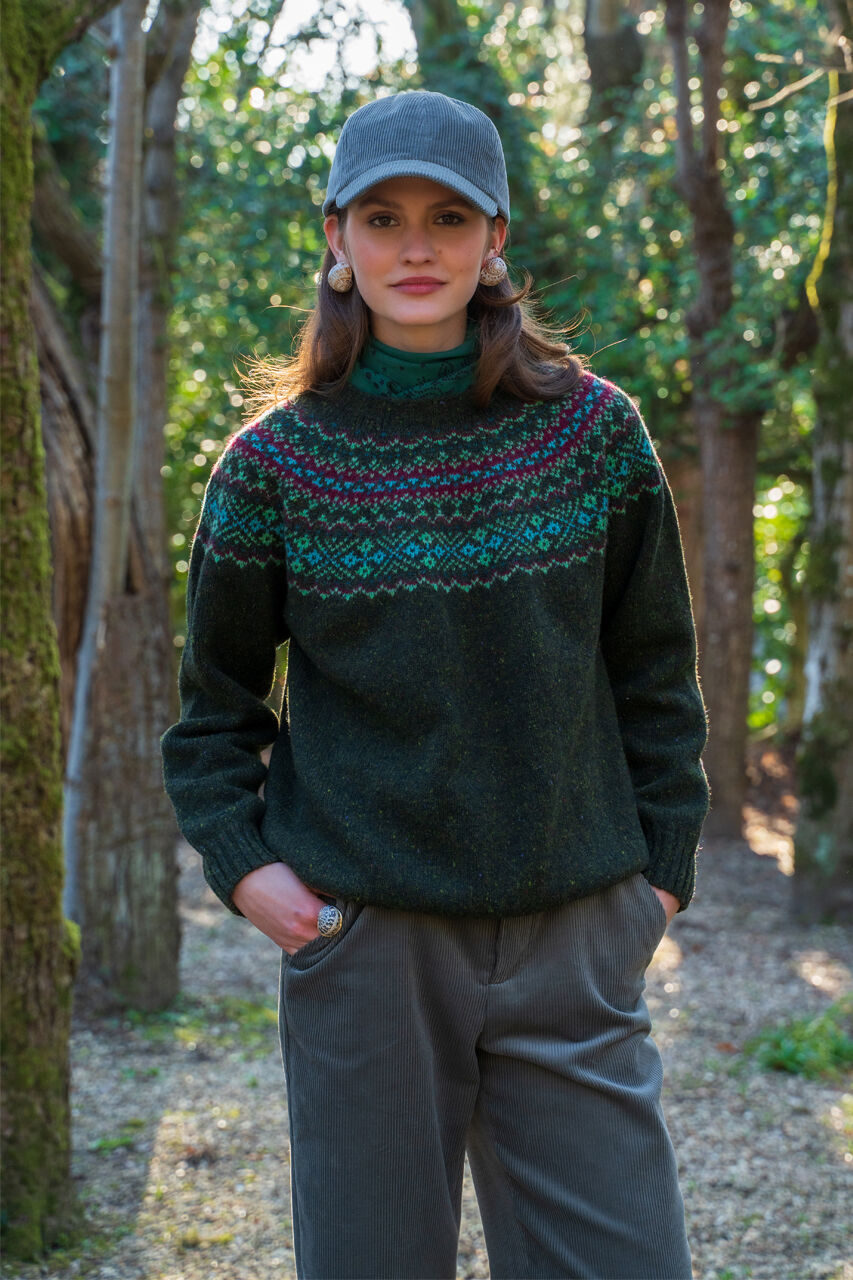 brown wool Tweedy jumper